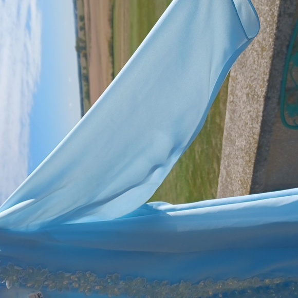 Vintage Glatter & Sims Fashions Inc. Women’s Formal Dress, powder blue, 20" ptp - Picture 4 of 7